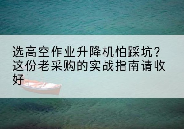 威远高空作业升降机厂家推荐-选高空作业升降机怕踩坑？这份老采购的实战指南请收好