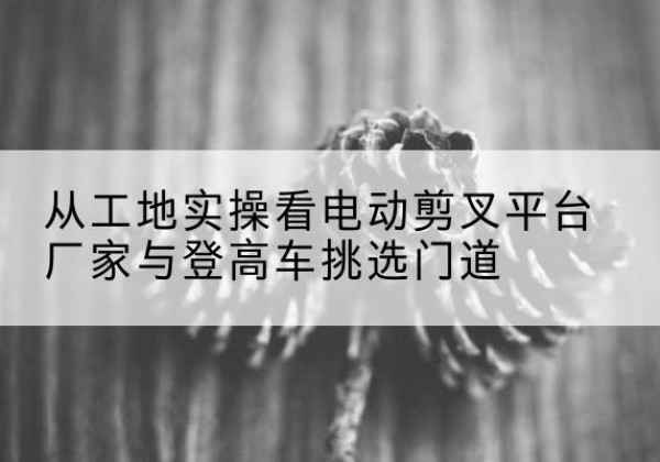 威远电动剪叉升降平台厂家-从工地实操看电动剪叉平台厂家与登高车挑选门道